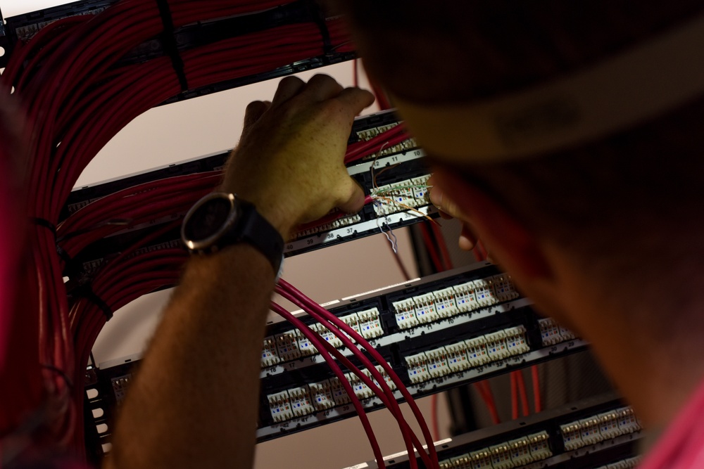 Keesler Airmen install cable in new JOC for Task Force-Southeast