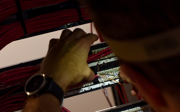 Keesler Airmen install cable in new JOC for Task Force-Southeast