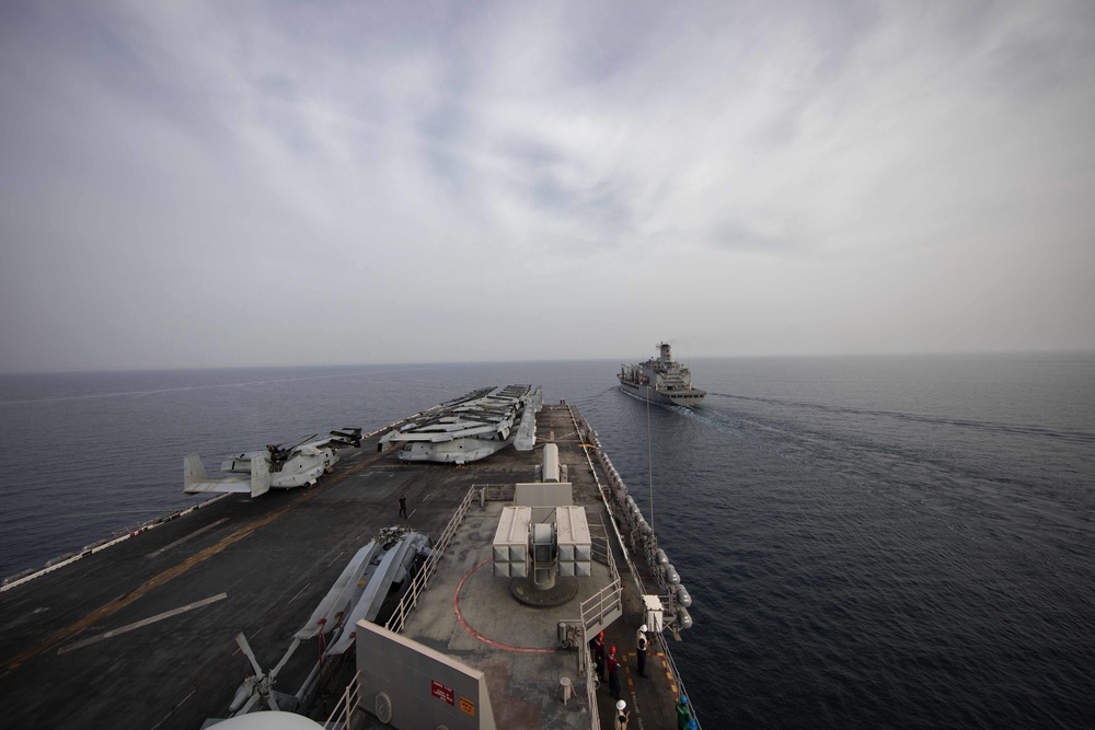 USS Bataan (LHD 5) Conducts Refueling-at-sea