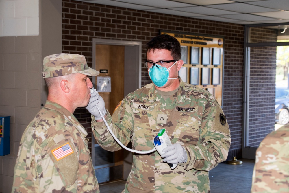 South Carolina National Guard medical teams provide medical screening in support of COVID-19 response efforts