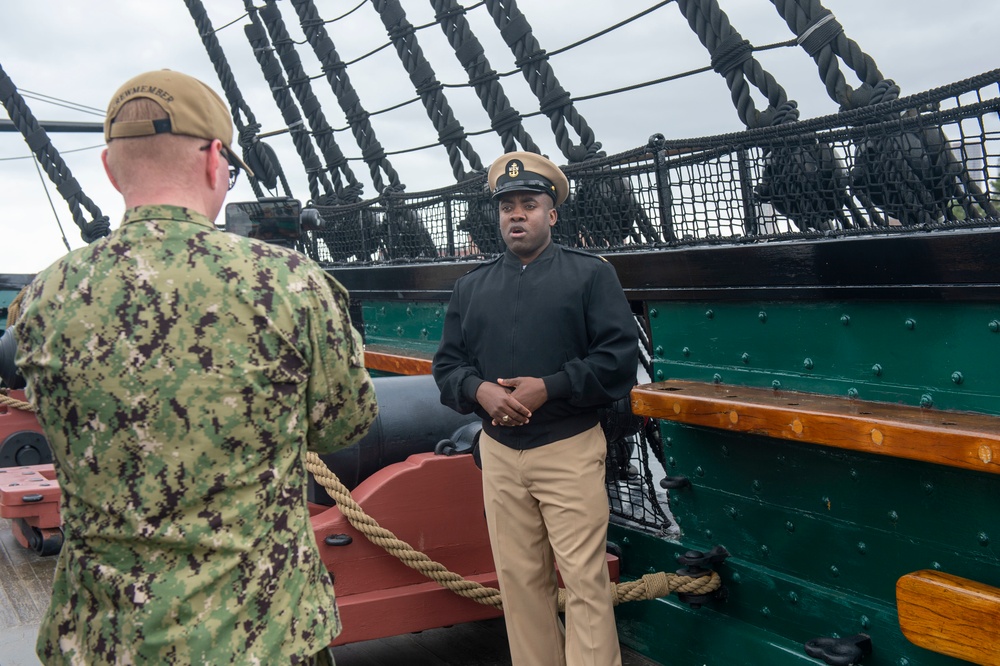 Chief Mess Aboard USS Constitution Conduct Facebook Live Tour Of Constitution