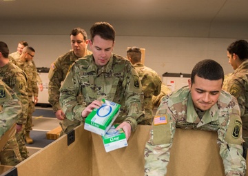 Connecticut National Guard sets up federal medical station equipment at Southern Connecticut State University