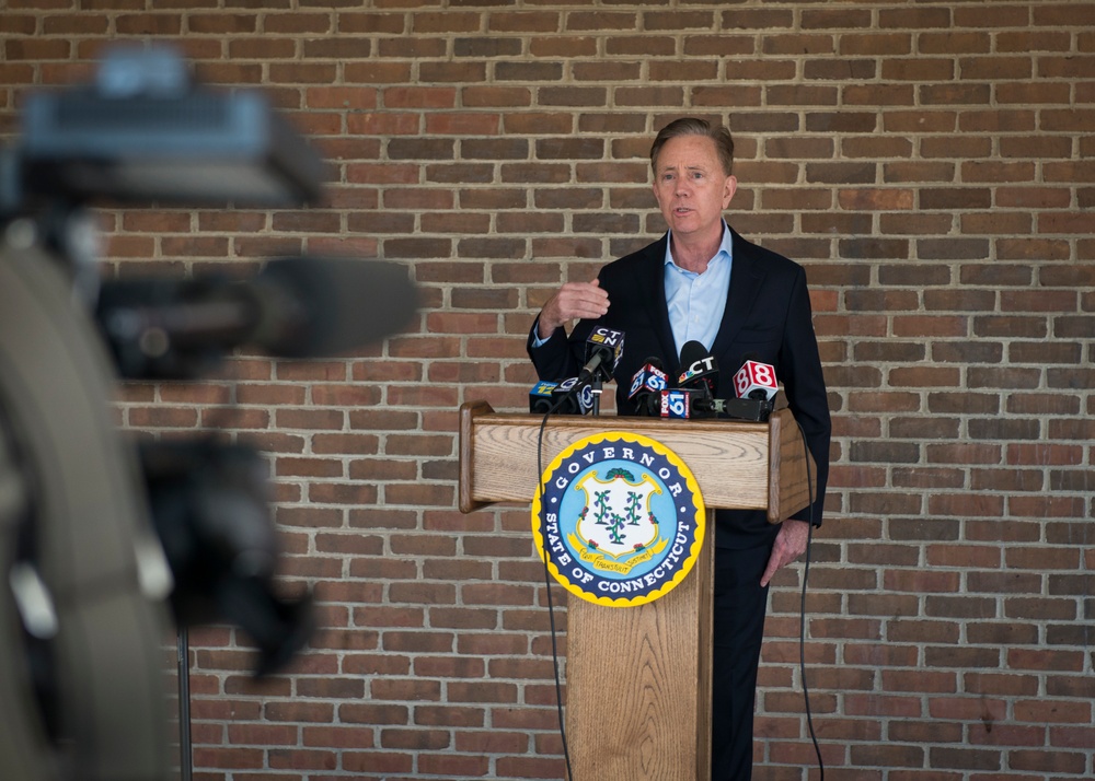 Connecticut Gov. Ned Lamont visits Connecticut National Guard Soldiers