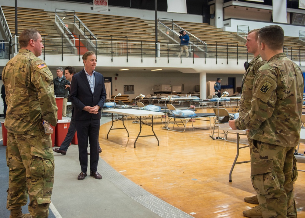 Connecticut Gov. Ned Lamont visits Connecticut National Guard Soldiers