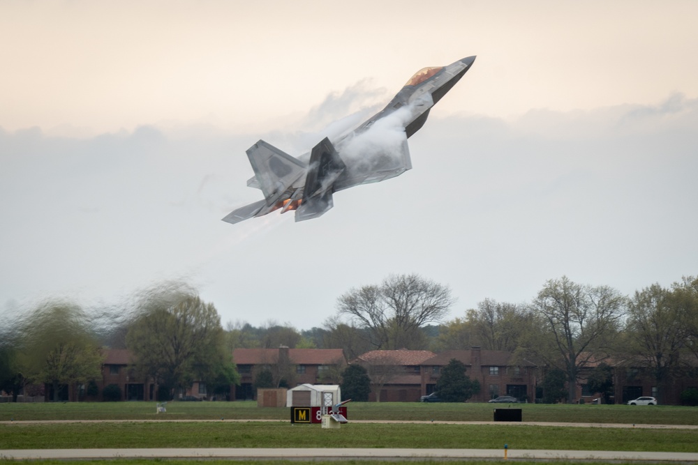 F-22 Demo Team Performs over Langley