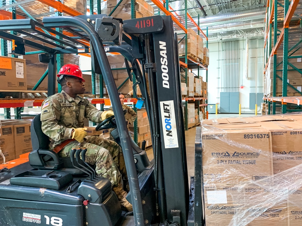 Oregon National Guard prepares supplies for delivery in response to COVID-19