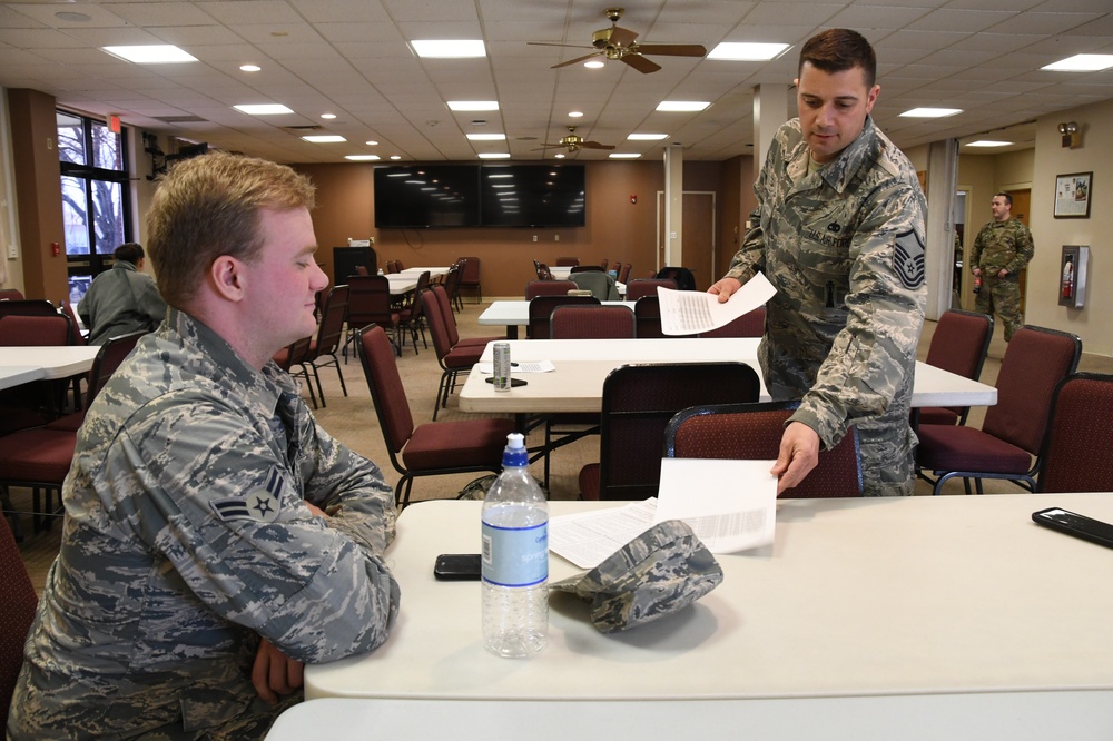 Airmen serve their fellow Veterans at the Holyoke Veteran's Home during the COVID-19 response