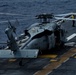 Marines with 31st MEU and Sailors with the USS America conduct flight operations on the America