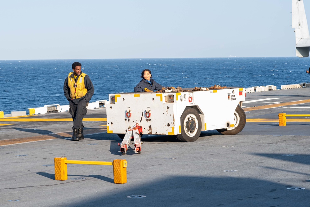 USS America Sailors Conduct Flight Deck Training