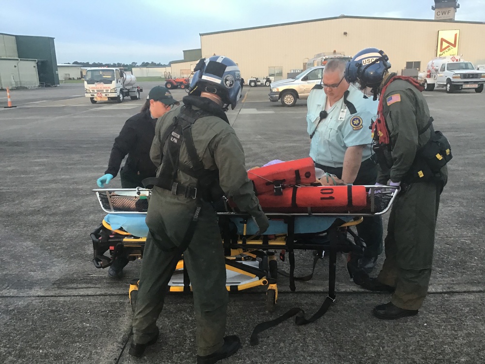 Coast Guard medevacs mariner 55 miles offshore Lake Charles, Louisiana