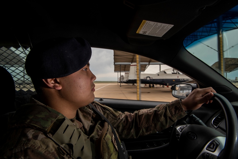 Vance Defender Patrols the Flightline