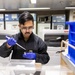 USNS Mercy Sailor Works in Laboratory