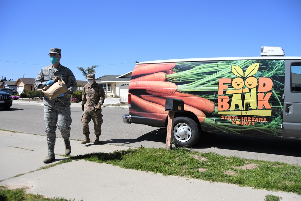 Cal Guard Space Operators support COVID-19 food bank mission