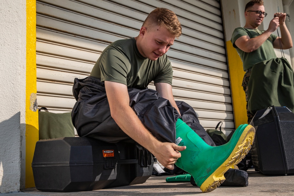 Dressed to Impress | CBRN Marines 3rd MLG, 3rd MARDIV and 1st MAW participate in an enhanced CBRN response exercise