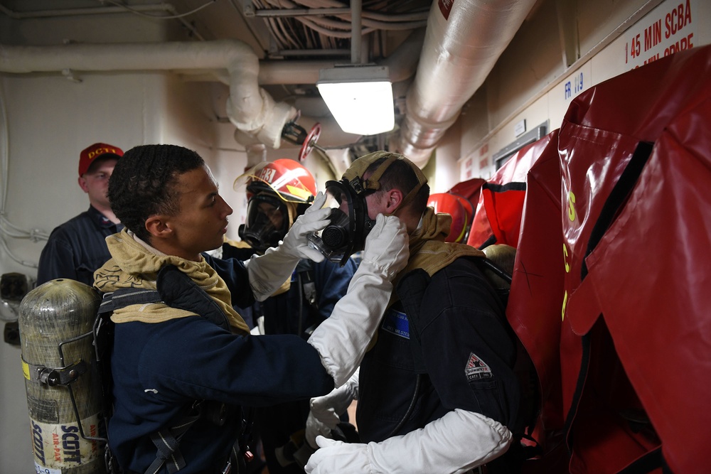 USS Blue Ridge Conducts General Quarters Training