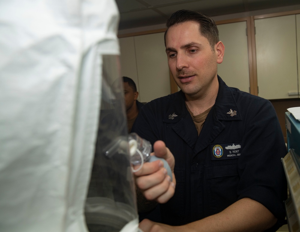USNS Comfort Fits Sailors for N95 Masks in New York City