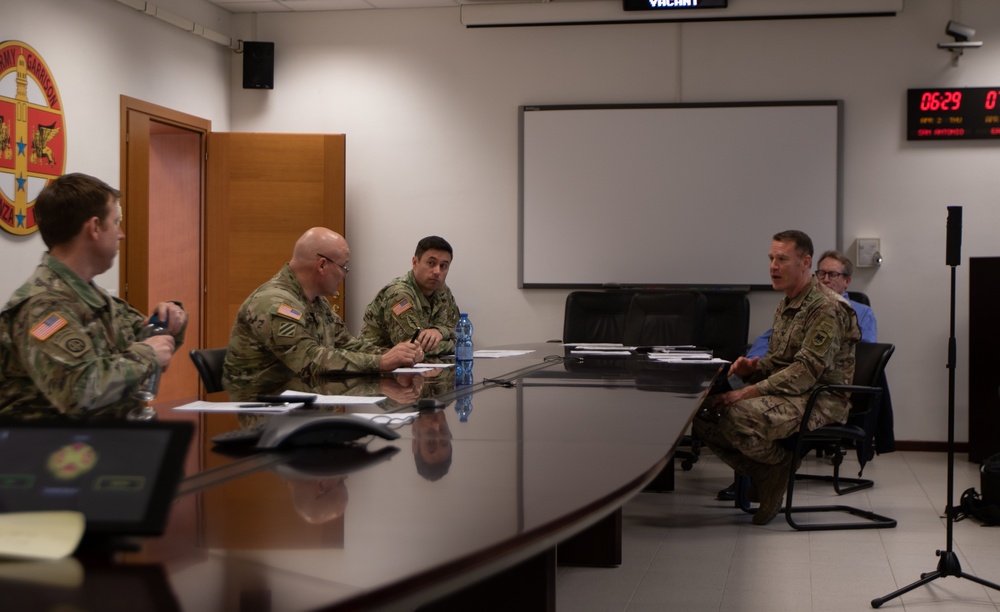 US Army leadership on Caserma Ederle prepare for Virtual Town Hall