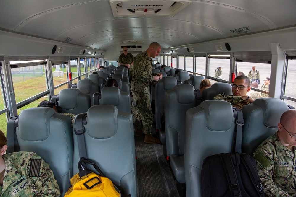 U.S. Navy Sailors exercise social distancing