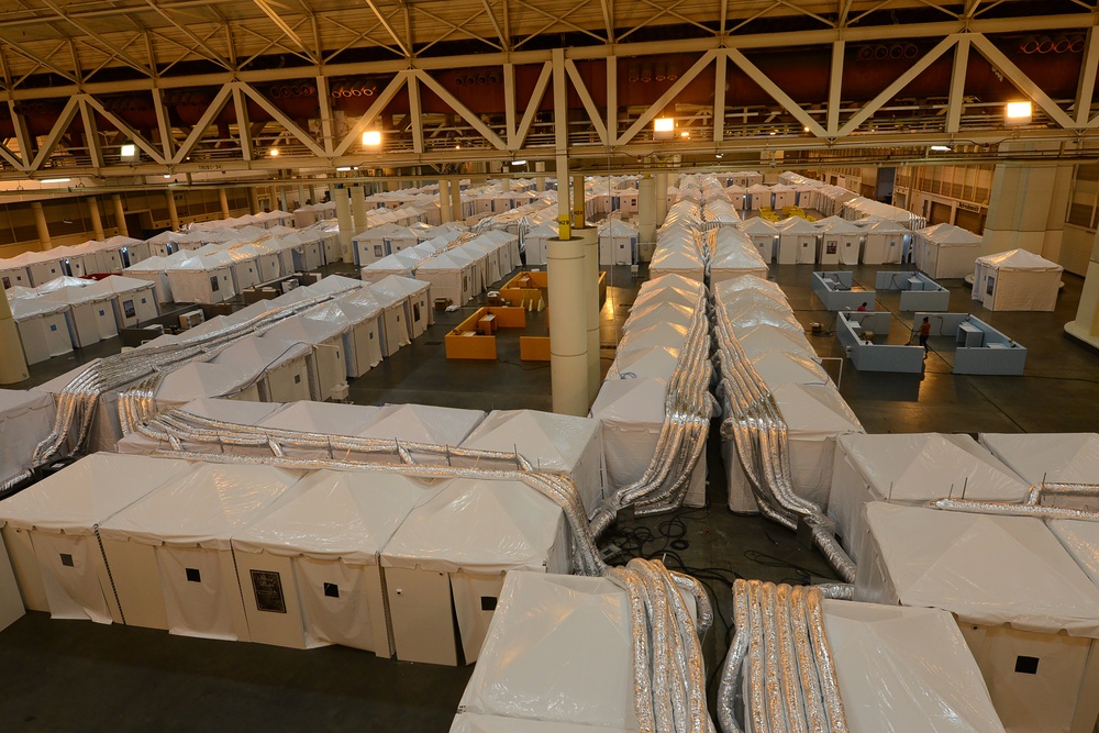 Overview photo of New Orleans temporary medical facilities