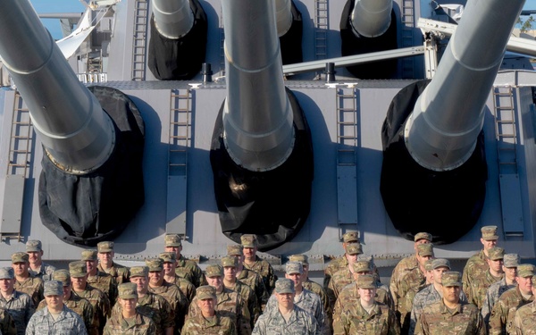 Airmen visit the U.S.S. Missouri in Hawaii