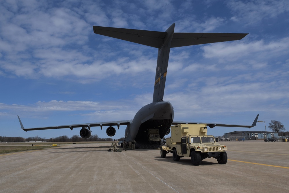 63rd ESB arrives to Battle Creek ANG Base