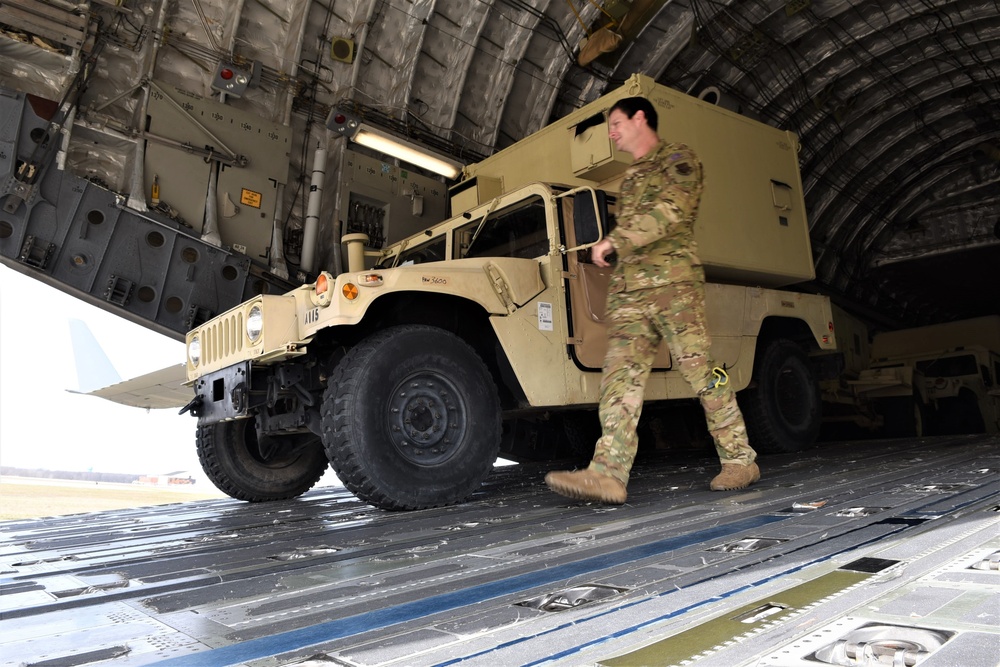 63rd ESB arrives to Battle Creek ANG Base