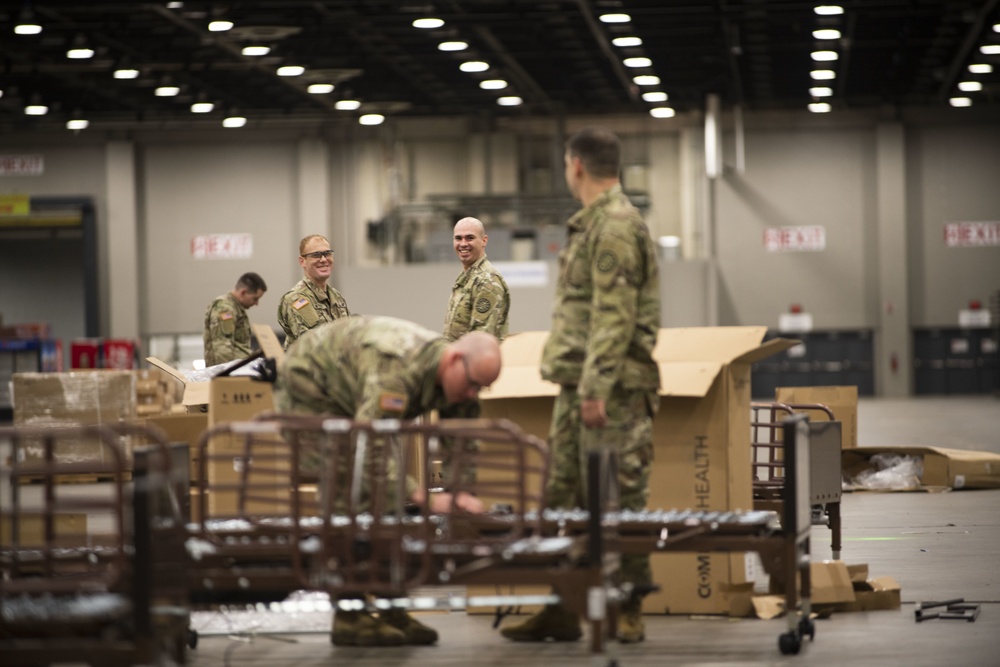 Michigan National Guard assists FEMA conversion of TCF Center into COVID-19 alternate care facility