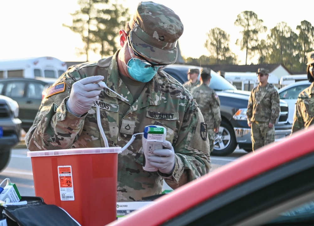 South Carolina National Guard medical teams provide medical screening in response to COVID-19