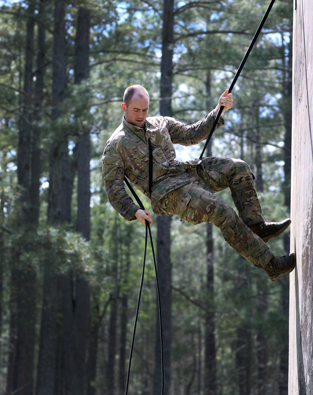 SWCS Students Climb, Scale, Rapel, Traverse Barriers During SERE Course