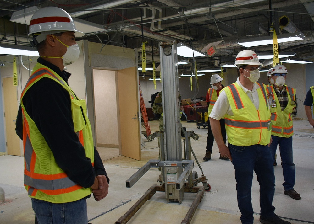 USACE visits construction of COVID19 Elgin ACF