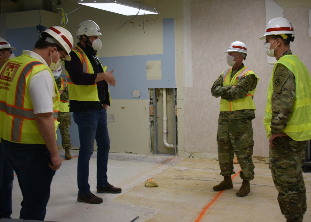 USACE visits construction of COVID19 Elgin ACF