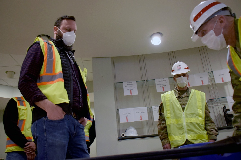 USACE visits construction of COVID19 Elgin ACF