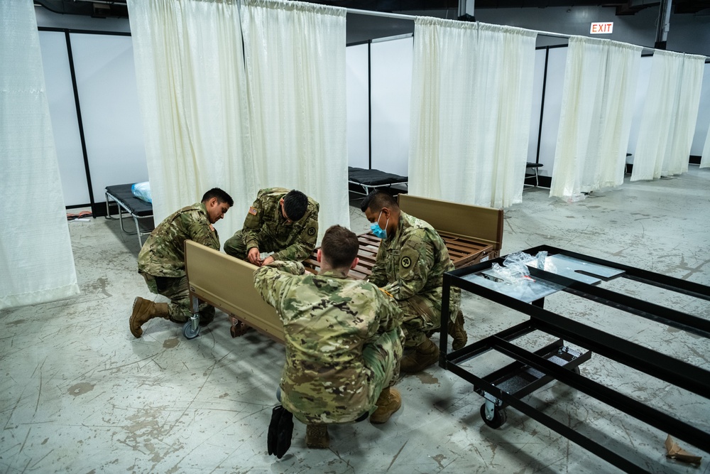 National Guard helps set up Field Medical Station at the NJ Convention Center