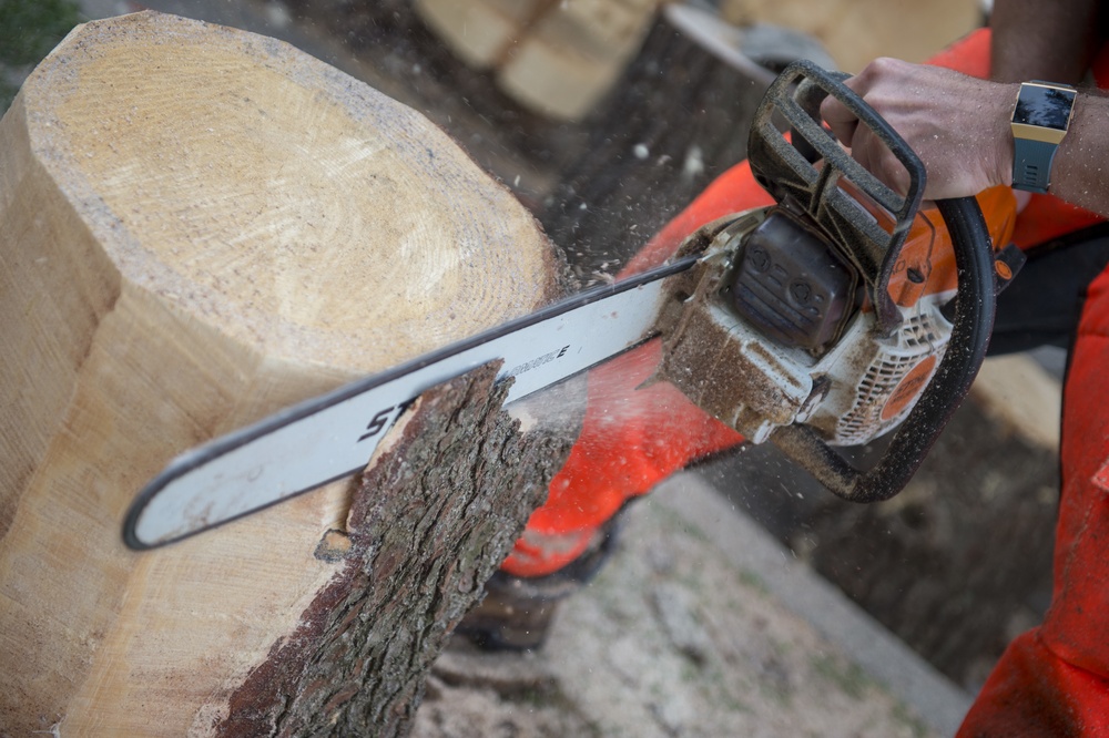Airman carves out resiliency time with chainsaw art