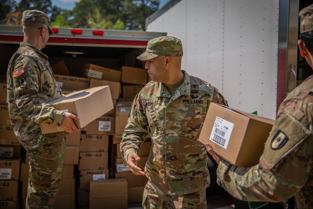 44th Medical Brigade Send Supplies to Javits Field Hospital in New York City