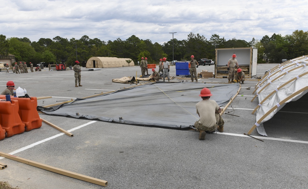 RED HORSE builds medical tents for 1st SOMDG