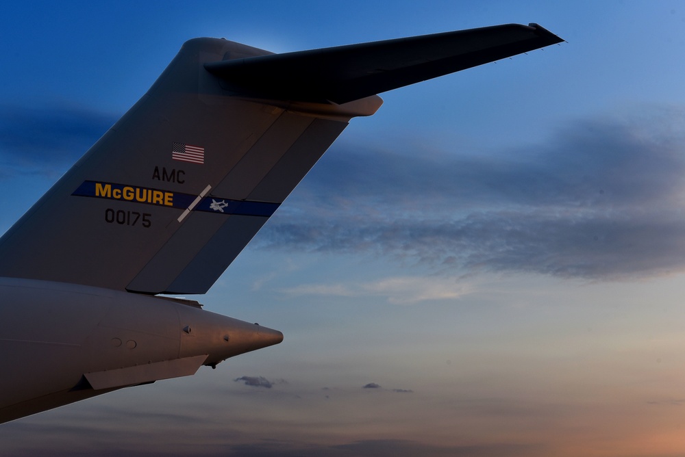 C-17 at sunset