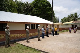 U.S. Navy Seabees with NMCB-5’s Detail Pohnpei complete renovations at Sokehs Pah Elementary School
