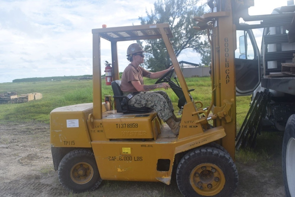 U.S. Navy Seabees with NMCB-5's Detail Diego Garcia support the U.S. Air Force