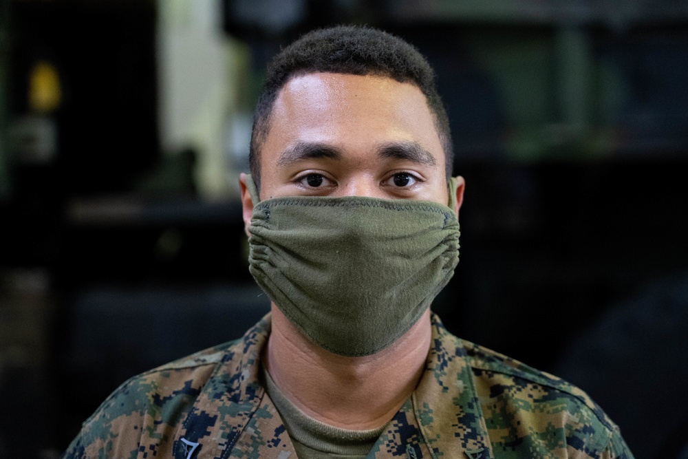 Masks On | U.S. Marine with 3rd MLG wear face coverings according to prevention guidance