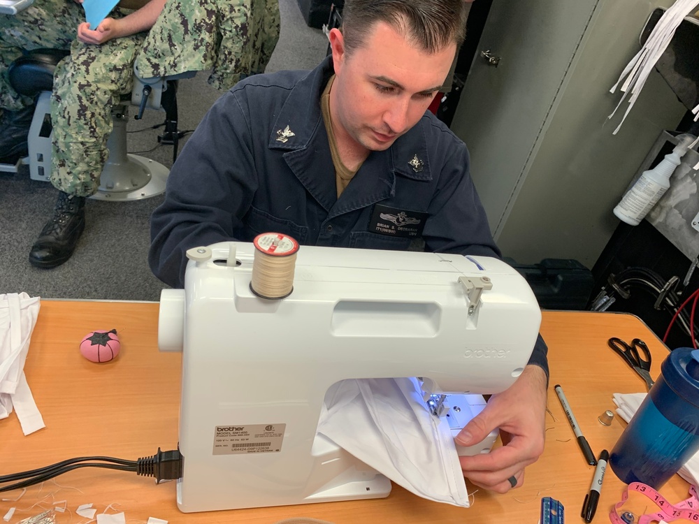 USS Montgomery Makes Face Masks