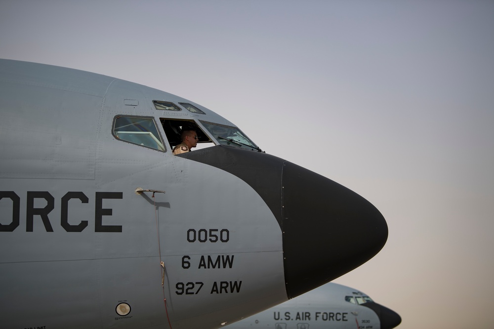 Deployed KC-135 refueling mission
