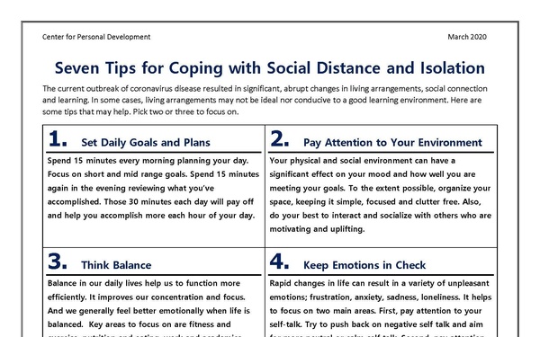 Tips for coping with COVID-19