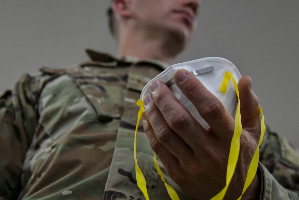 Deployed Airmen equipped and test personal N95 mask