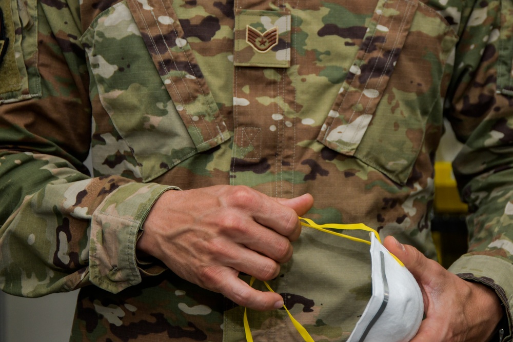 Deployed Airmen equipped and test personal N95 mask