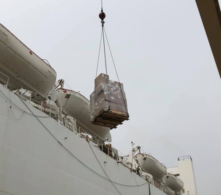 Defense Logistics Agency Distribution Norfolk, Virginia’s support to USNS Comfort (T-AH 20) load out and support to the COVID-19 Medical Mission is DDNV’s No. 1 priority