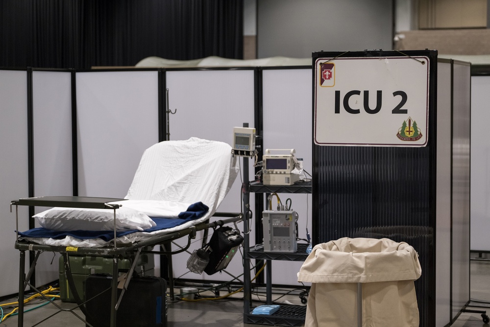The 627th Soldiers set up a field hospital in the Centurylink Field