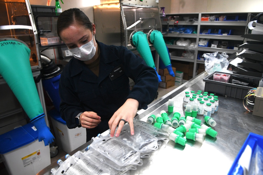 USNS Comfort Pharmacy Distributes Patient Medication