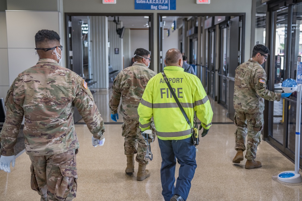 Hawaii National Guard COVID-19 Response Medical Screening Assistance at Daniel K. Inouye International Airport