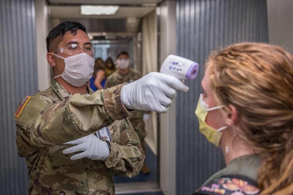 Hawaii National Guard COVID-19 Response Medical Screening Assistance at Daniel K. Inouye International Airport